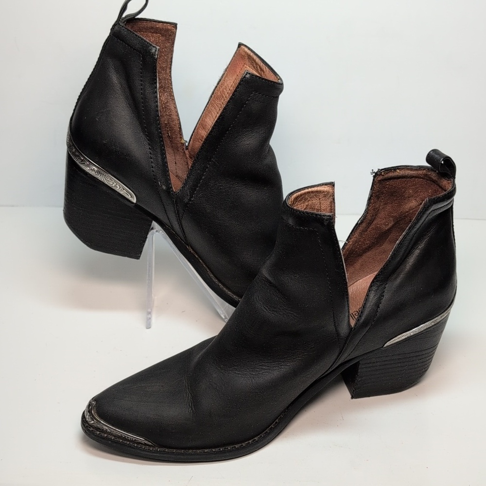 Jeffrey Campbell Cromwell black western ankle boots woman's size 8.5 - Picture 5 of 16